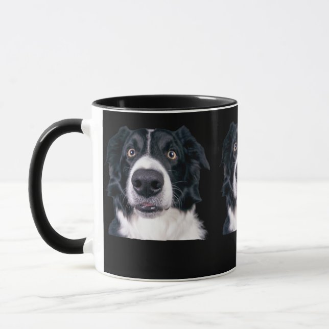 Schwarz-Weiß-Hundegesicht Tasse (Links)