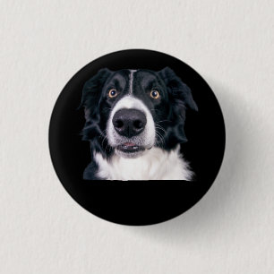 Schwarz-Weiß-Hundgesicht Button
