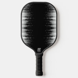 Schwarz-Weiß-Hypnotic-Line-Streaks Art Pickleball Schläger