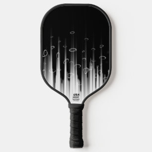Schwarz-Weiß-Hypnotic-Line-Streaks Art Pickleball Schläger
