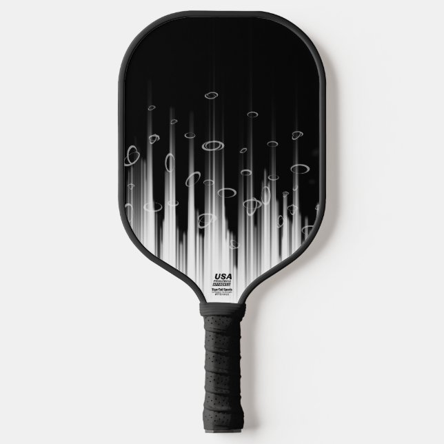 Schwarz-Weiß-Hypnotic-Line-Streaks Art Pickleball Schläger (Vorderseite)