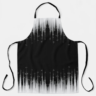 Schwarz-Weiß-Hypnotic-Line-Streaks Art Schürze