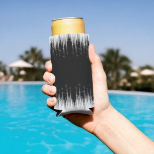 Schwarz-Weiß-Hypnotic-Line-Streaks Art Selters Dosenkühler