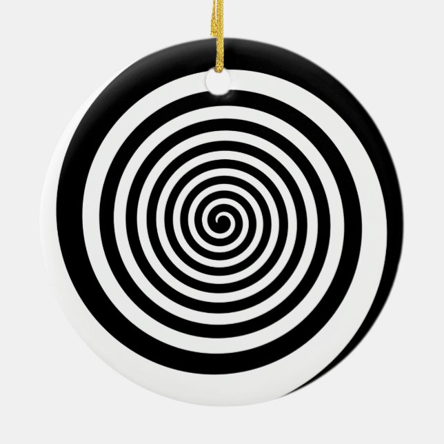 Schwarz-Weiß-Hypnotik Keramikornament (Hinten)