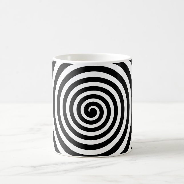 Schwarz-Weiß-Hypnotik Tasse (Mittel)