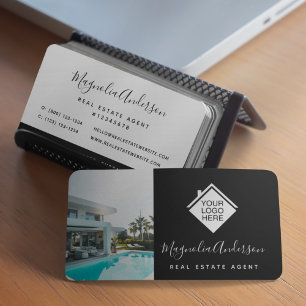 Schwarz Weiß Ihr Logo Immobilien Visitenkarte