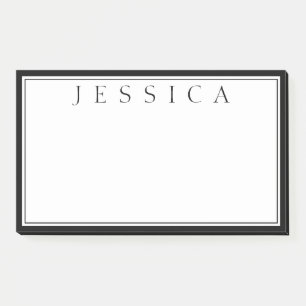 Schwarz/Weiß   Ihr Name Post-it Klebezettel