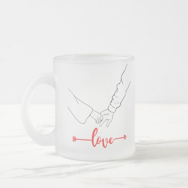 Schwarz-Weiß-Illustrationshandpaar Mattglastasse (Links)