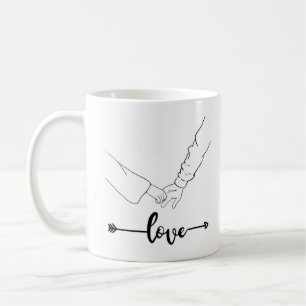 Schwarz-Weiß-Illustrative Liebe Verschiedene Tasse