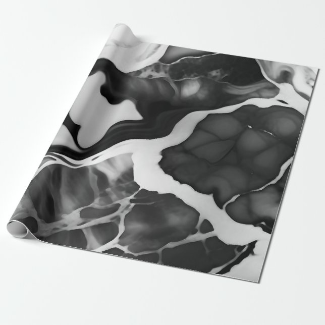 Schwarz-Weiß-Imitat aus Trendfarben Geschenkpapier (Ungerollt)