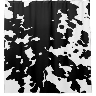 Schwarz-Weiß-Imitate Cowhide Cowboy Duschvorhang