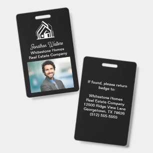 Schwarz-Weiß-Immobilienunternehmen Makler Foto Ausweis