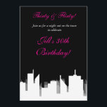 Schwarz-Weiß in den Party Einladungen der Stadt<br><div class="desc">Passen Sie Ihren eigenen Text an. Löschen Sie alle Textbereiche,  die Sie leer verlassen haben möchten. Personalisieren Sie die Vorder- und Rückseite.</div>