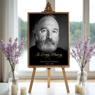Schwarz & Weiß In Loving Memory Tribut mit Foto Poster