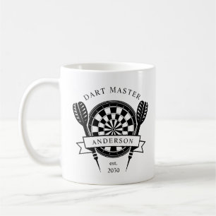 Schwarz-Weiß-Individuelle Name Dart Kaffeetasse