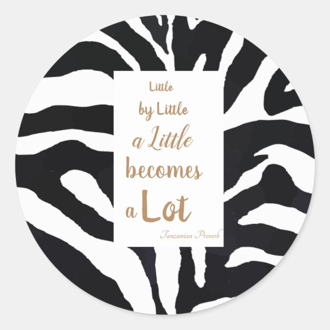 Schwarz-Weiß-inspirierendes Zitat. Runder Aufkleber (Vorderseite)