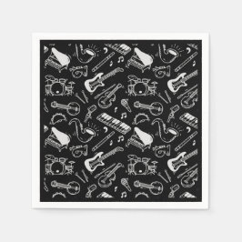 Schwarz-Weiß-Instrumente Serviette