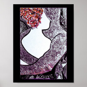 Schwarz-Weiß-Interrazial-Paar Umarmungen Kunstwerk Poster