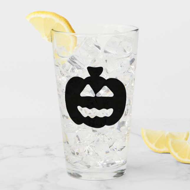Schwarz-Weiß-Jack-Olantern Glas (Vorderseite Ice)