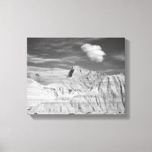 Schwarz-Weiß-Jagdspitzen in den Badlands 11x14 Leinwanddruck
