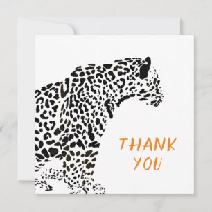 Schwarz-Weiß-Jaguar-Illustration Danke