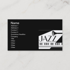Schwarz-weiß JAZZ MUSIC GRAPHIC Visitenkarte