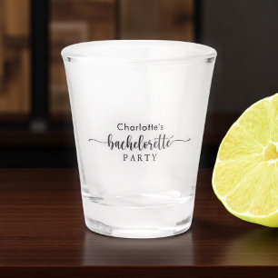 Schwarz-Weiß-Junggeselinnen-Abschied Schnapsglas