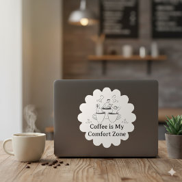 Schwarz-Weiß-Kaffee-Comfort-Zone-Aufkleber Quadratischer Aufkleber