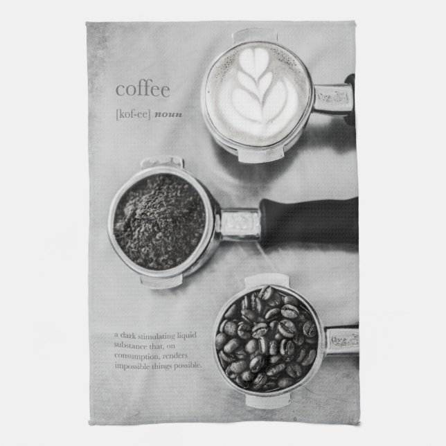 Schwarz-Weiß-Kaffee Geschirrtuch (Vertikal)