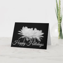 Schwarz-Weiß Kakteen Blume Happy Holidays Feiertagskarte
