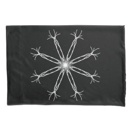 Schwarz-Weiß-Kaleidoskop-Star Pillowcase Kissenbezug