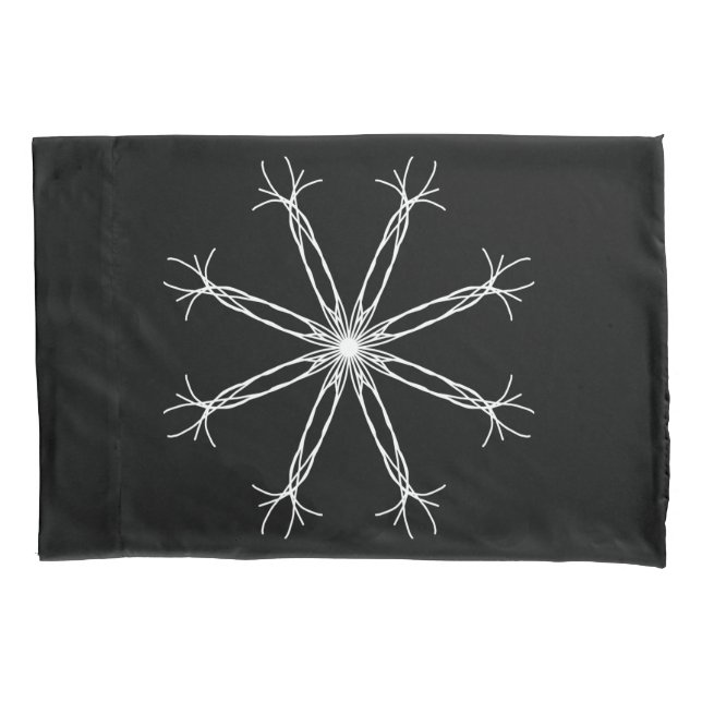 Schwarz-Weiß-Kaleidoskop-Star Pillowcase Kissenbezug (Vorderseite)