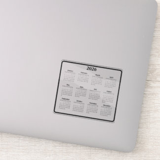 Schwarz-Weiß-Kalender 2026 Aufkleber