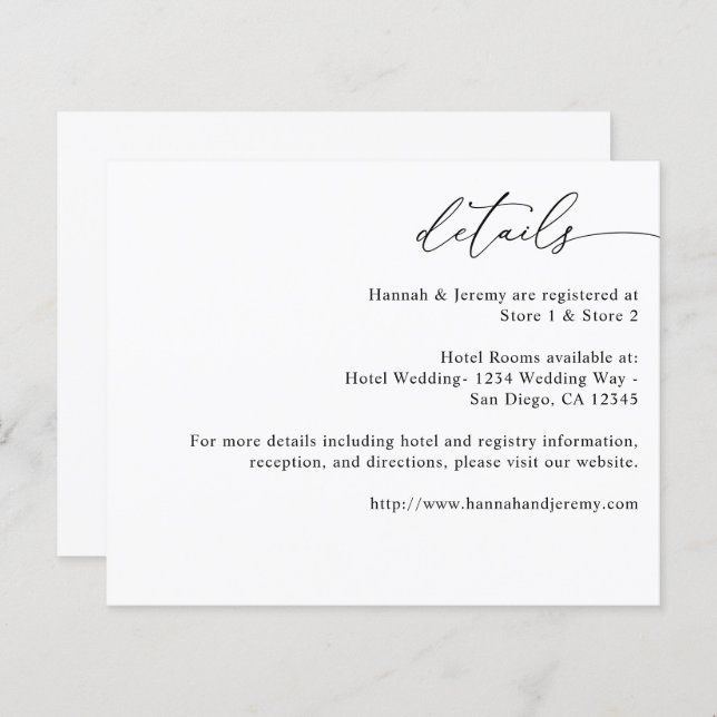 Schwarz-Weiß-Kalligrafie 3 Details (Vorne/Hinten)