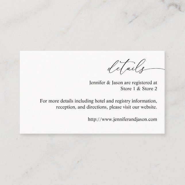 Schwarz-Weiß-Kalligrafie 3 Details SM Begleitkarte (Vorderseite)