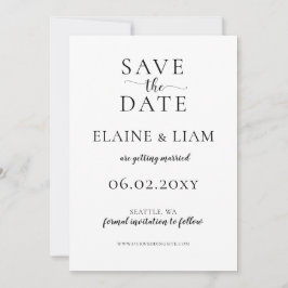 Schwarz-Weiß-Kalligrafie-Hochzeit Save The Date