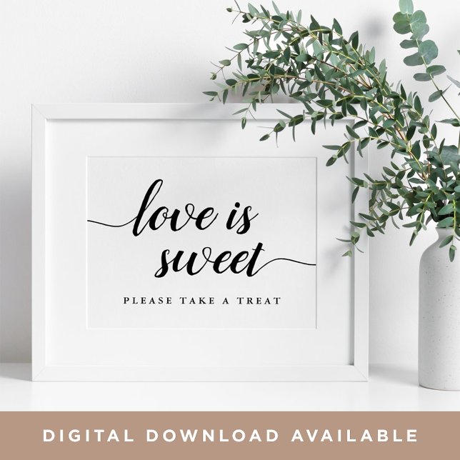 Schwarz-Weiß-Kalligrafie Hochzeitsszenario Dessert Poster (Von Creator hochgeladen)