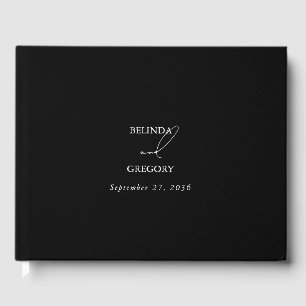 Schwarz-Weiß-Kalligrafie-Signatur-Skript-Hochzeit Gästebuch