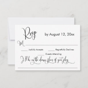 Schwarz-Weiß-Kalligrafie Songwunsch RSVP Karte