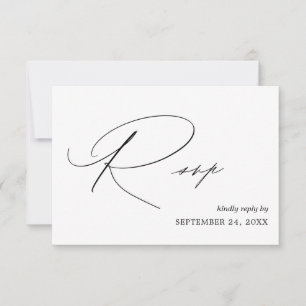 Schwarz-Weiß-Kalligraphie 4 mit RSVP-Karte für Mah RSVP Karte
