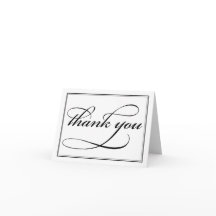 Schwarz-Weiß-Kalligraphie Danke, Note Card