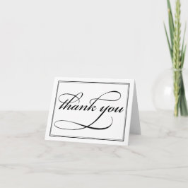 Schwarz-Weiß-Kalligraphie Danke, Note Card Dankeskarte