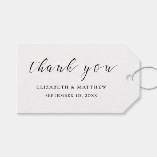 Schwarz-Weiß-Kalligraphie. Einfache Hochzeit Geschenkanhänger