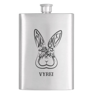 Schwarz-Weiß-Kaninchen Flachmann