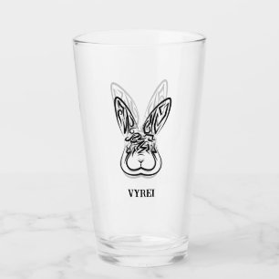 Schwarz-Weiß-Kaninchen Glas