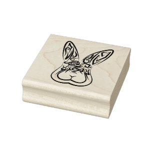 Schwarz-Weiß-Kaninchen Gummistempel