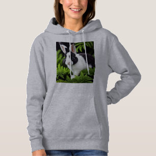 Schwarz-Weiß-Kaninchen-Hase, Hoodie