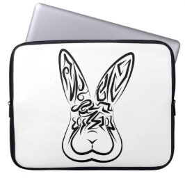 Schwarz-Weiß-Kaninchen Laptopschutzhülle