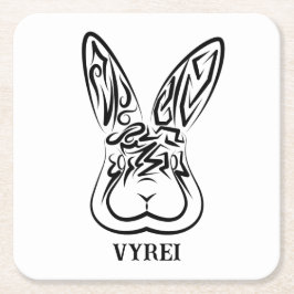 Schwarz-Weiß-Kaninchen Rechteckiger Pappuntersetzer