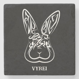 Schwarz-Weiß-Kaninchen Steinuntersetzer